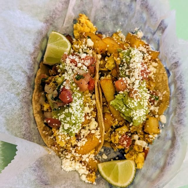Choriegg Tacos.